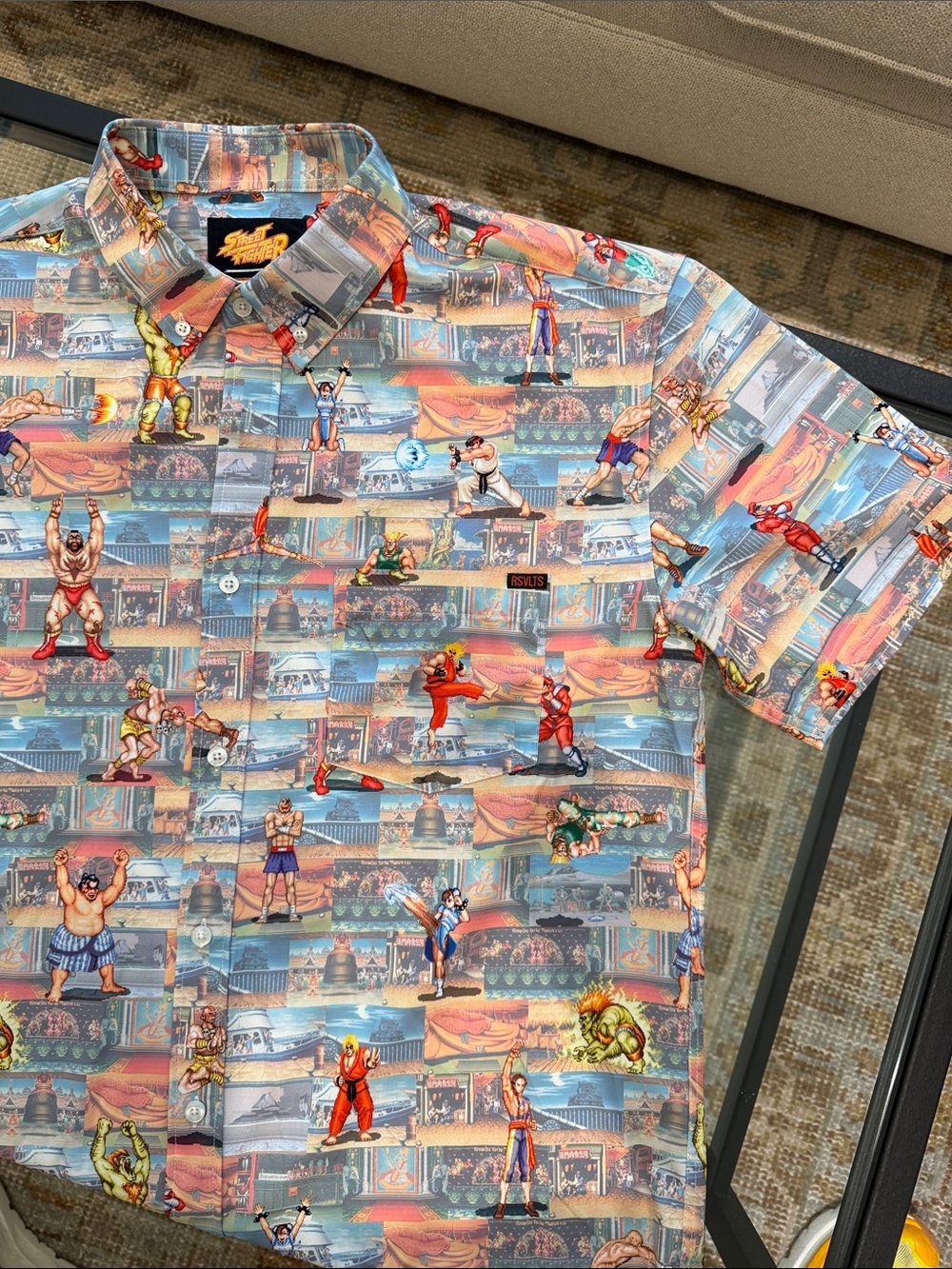REVLTS Street Fighter Colab Graphic Short Sleeve Button-Up Shirt